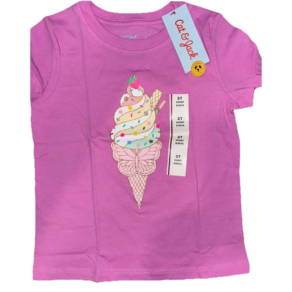 Cat & Jack Baby Girl 4-Piece Clothing Lot 3T Cotton Blend Pink Purple Floral - Picture 4 of 5